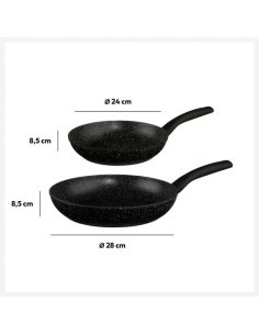 Set di 2 Pentole in Alluminio "Caractère", 24 cm, 28 cm, Manici Ergonomici | Shop in Casa