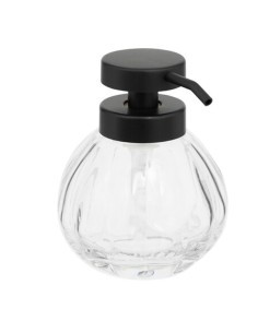 Dispenser per Sapone Liquido Trasparente 350 ml, 13x10,4 cm in Vetro