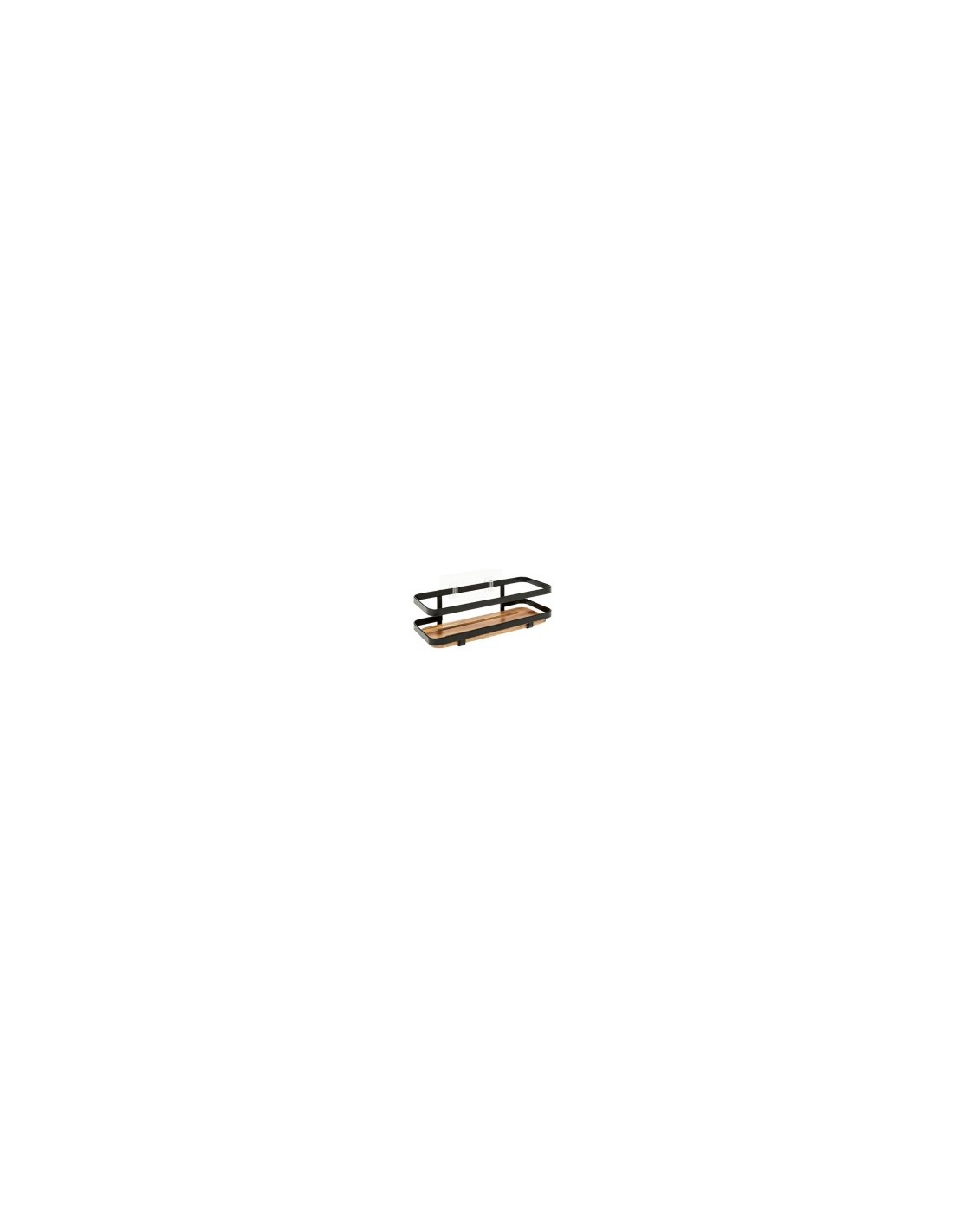 Mensola da bagno in metallo e legno, 25,5x10x8 cm – Design compatto e resistente