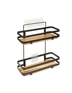 Piatto doccia in acacia a 2 ripiani "Blackacia" – 30x25,5x15,5 cm, Eleganza e Funzionalità