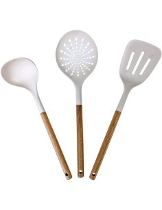 Set "Harmony" di 3 utensili da cucina in acacia, dimensioni L. x P. x A. cm, peso 0,060 Kg, utensili in legno, cucina ecologica