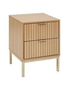 Comodino "Tasso" 2 cassetti, dimensioni L. 40 x P. 40 x H. 52,5 cm, peso 11,450 kg, design compatto, camera da letto, pratico