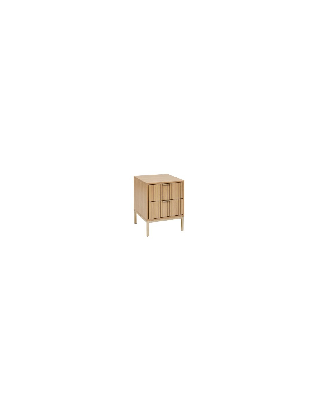 Comodino "Tasso" 2 cassetti, dimensioni L. 40 x P. 40 x H. 52,5 cm, peso 11,450 kg, design compatto, camera da letto, pratico