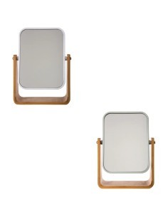 Specchio Natureo 16 cm x 22 cm, cornice in bambù, dimensioni L. 16 x H. 22 x P. 6 cm, stile naturale, bagno, camera da letto