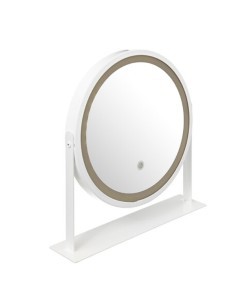 Specchio girevole rotondo a LED bianco, dimensioni L. 35 x l. 34 x H. 8 cm, peso 1,700 kg, illuminazione LED, design moderno