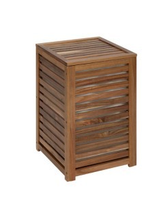 Cesto portabiancheria "Blackacia" 65L in legno di acacia, dimensioni L. 60 x l. 40,3 x H. 40,3 cm