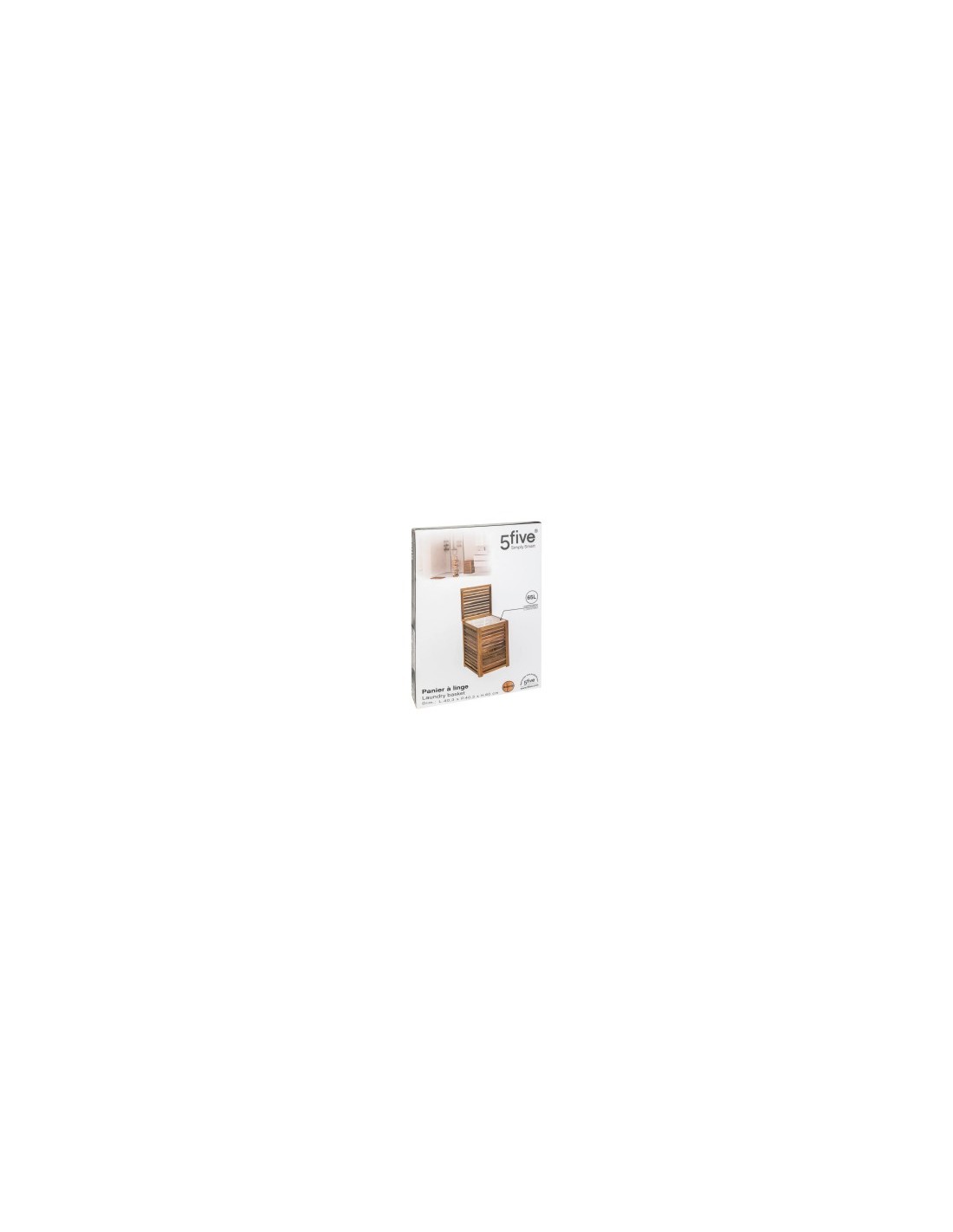 Cesto portabiancheria "Blackacia" 65L in legno di acacia, dimensioni L. 60 x l. 40,3 x H. 40,3 cm