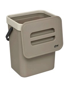 Bidone per il compost 5 litri in plastica color talpa, dimensioni L. 24,5 x P. 18,7 x H. 14,5 cm, leggero, ecologico, pratico