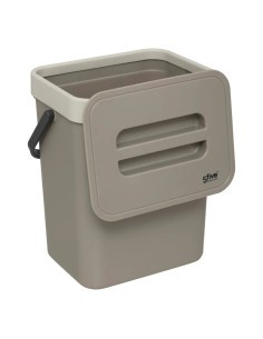 Bidone per il compost 5 litri in plastica color talpa, dimensioni L. 24,5 x P. 18,7 x H. 14,5 cm, leggero, ecologico, pratico