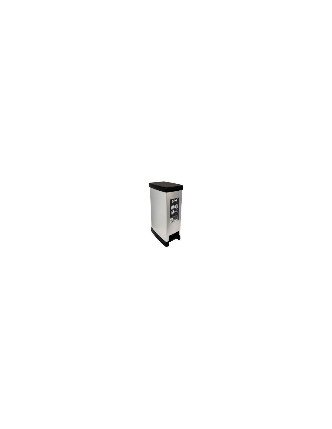 Bidone della spazzatura sottile 40 litri in plastica grigia, dimensioni L. 39 x P. 23,5 x A. 59 cm, leggero, resistente