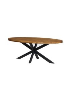 TAVOLO METALLO PIANO LEGNO NATURALE 200X100X76CM