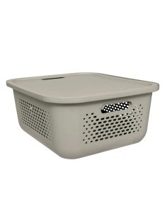 Cestello "Aera" 13,9L con coperchio, dimensioni L. 38 x l. 32,7 x H. 15,4 cm, leggero e pratico, ideale per organizzare casa