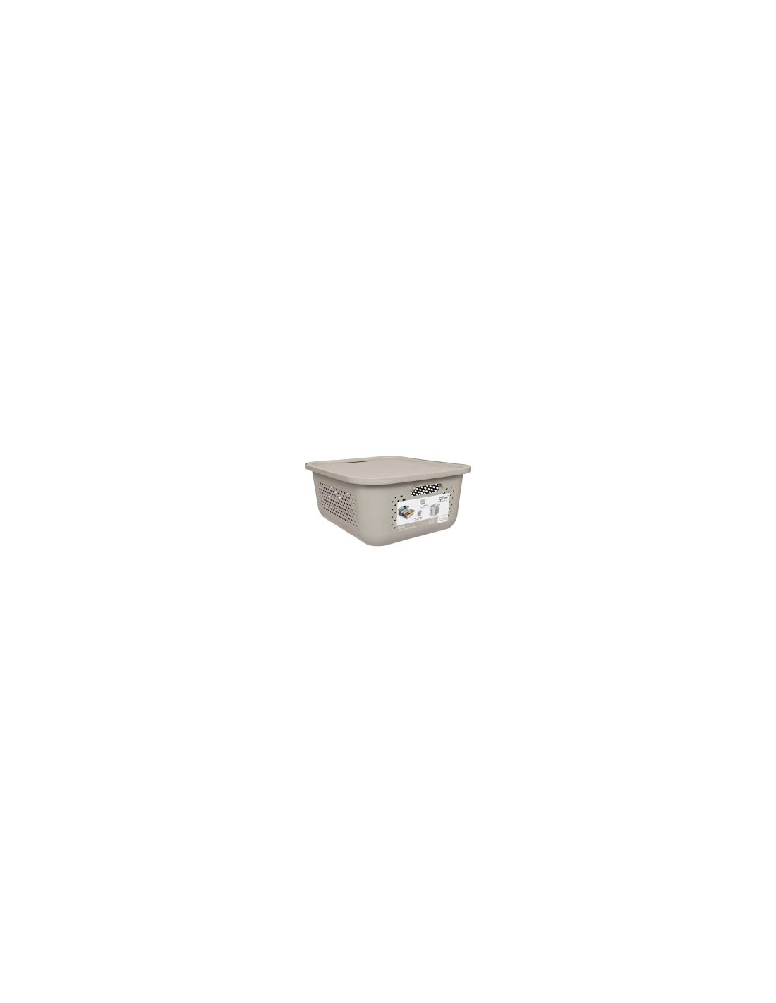 Cestello "Aera" 13,9L con coperchio, dimensioni L. 38 x l. 32,7 x H. 15,4 cm, leggero e pratico, ideale per organizzare casa