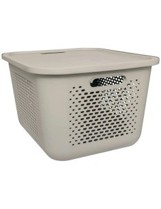 Cesto di copertura 5five 28L in lino color sabbia, dimensioni L. 38,2 x P. 32,7 x H. 22,8 cm, leggero, elegante, pratico
