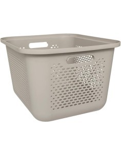 Cesto di copertura 5five 28L in lino color sabbia, dimensioni L. 38,2 x P. 32,7 x H. 22,8 cm, leggero, elegante, pratico