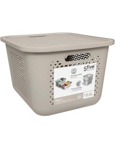 Cesto di copertura 5five 28L in lino color sabbia, dimensioni L. 38,2 x P. 32,7 x H. 22,8 cm, leggero, elegante, pratico