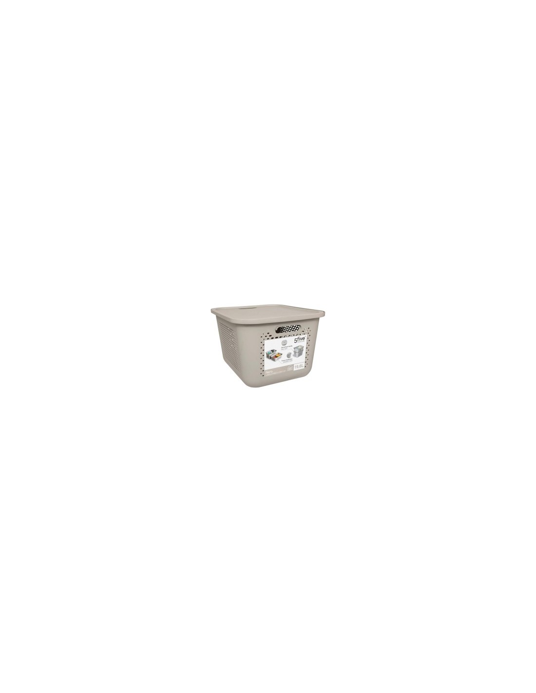 Cesto di copertura 5five 28L in lino color sabbia, dimensioni L. 38,2 x P. 32,7 x H. 22,8 cm, leggero, elegante, pratico