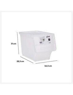 Scatola con apertura frontale 24L, dimensioni L. 28,5 x P. 45,5 x H. 31 cm, pratica e salvaspazio, ideale per organizzare casa