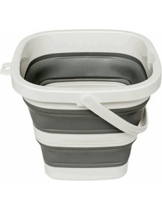 5five - Secchio retrattile 5L grigio/bianco, 25 x 20 x 26,2 cm, compatto e salvaspazio