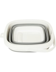 5five - Secchio retrattile 5L grigio/bianco, 25 x 20 x 26,2 cm, compatto e salvaspazio