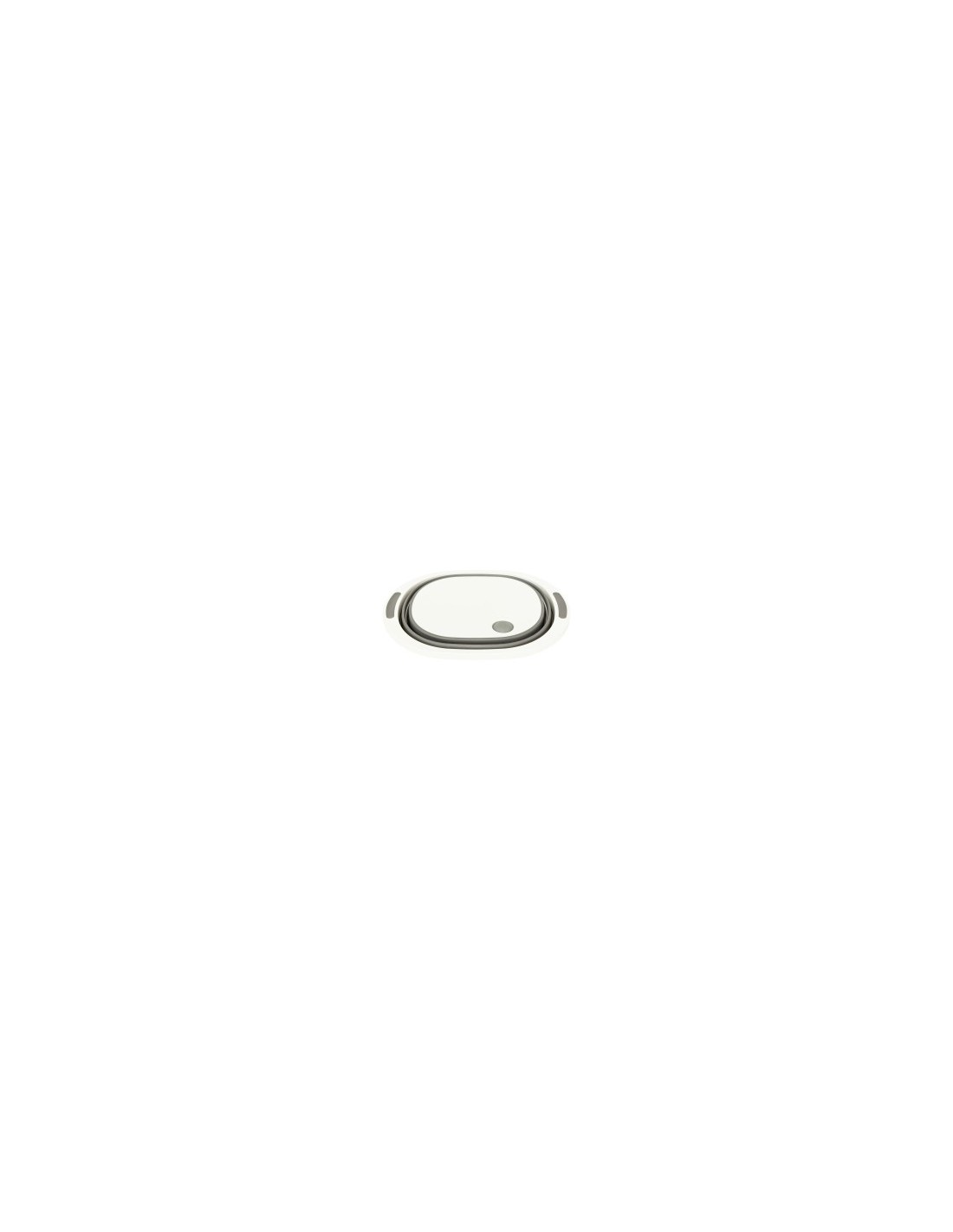 Bacinella a scomparsa da 8 litri con tappo di scarico, grigio e bianco, dimensioni L. 40 x l. 31,5 x h. 14,5 cm