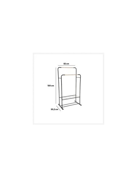 Appendiabiti doppio Artemis, dimensioni L. 80 x P. 50 x H. 150 cm, pratico e funzionale, peso 3,5 kg