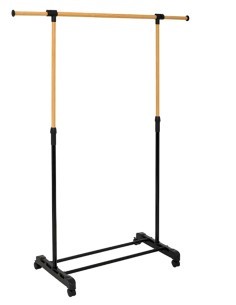 Appendiabiti estensibile effetto legno, L. 150 x P. 122 x H. 42 cm, estensibile da 95,5 a 160 cm