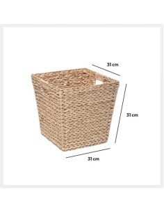 Cesta naturale 31x31 cm, dimensioni L. 31 x D. 31 x H. 31 cm, peso 0,575 kg, ideale per organizzazione e decorazione