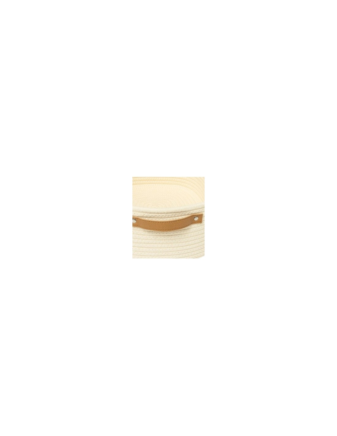 Cestino decorativo Duo Woven 1° misura, poliestere crema, elegante e resistente per casa