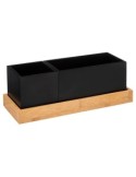 Organizer con base rimovibile in bambù, L. 29 x l. 10,8 x h. 10,4 cm, pratico e versatile per ogni ambiente