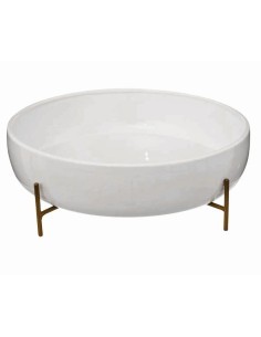 Insalatiera in ceramica con supporto, diametro 30 cm, elegante e pratica per servire