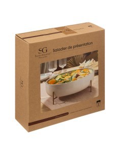 Insalatiera in ceramica con supporto, diametro 30 cm, elegante e pratica per servire