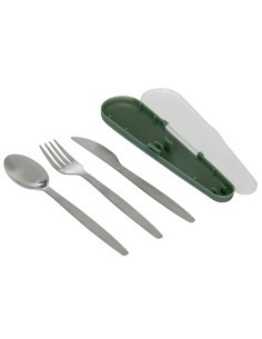 Set posate in acciaio con custodia, pratico ed elegante per pasti fuori casa e picnic