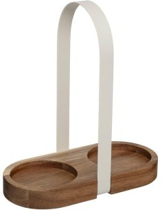 Set olio e aceto Harmony in vetro boro, acacia e ferro, L. 19 x l. 17 x h. 8 cm, elegante e pratico