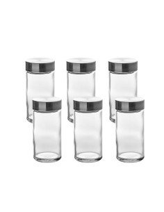 Set di 6 barattoli in vetro per spezie, D. 4,5 x h. 9,5 cm, pratico e elegante per organizzare la tua cucina