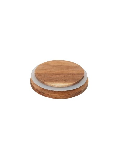 Espositore per spezie con 9 barattoli in acacia, dimensioni L.23 x P.24 x H.15 cm