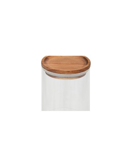 Espositore per spezie con 9 barattoli in acacia, dimensioni L.23 x P.24 x H.15 cm