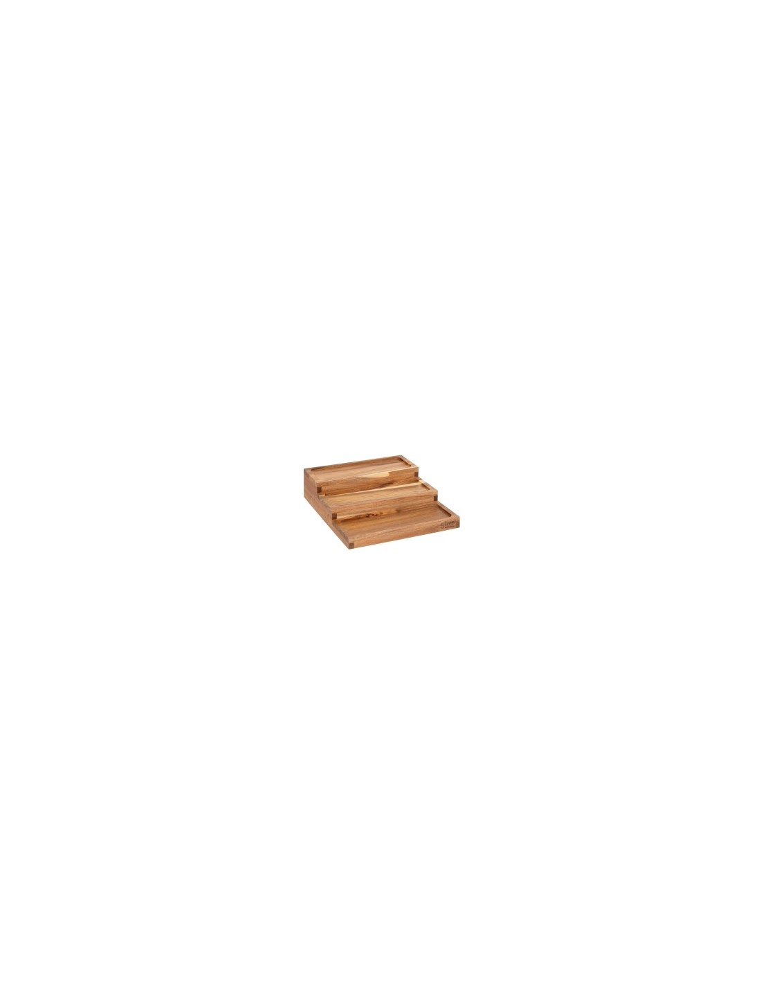 Espositore per spezie con 9 barattoli in acacia, dimensioni L.23 x P.24 x H.15 cm