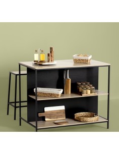 Espositore per spezie con 9 barattoli in acacia, dimensioni L.23 x P.24 x H.15 cm