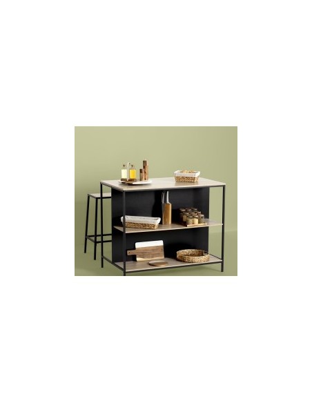 Espositore per spezie con 9 barattoli in acacia, dimensioni L.23 x P.24 x H.15 cm