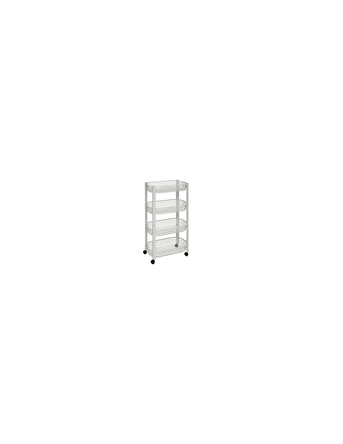 Carrello 4 Piani Bianco, Pratico e Compatto, Dimensioni 46,5 x 26 x 78,8 cm