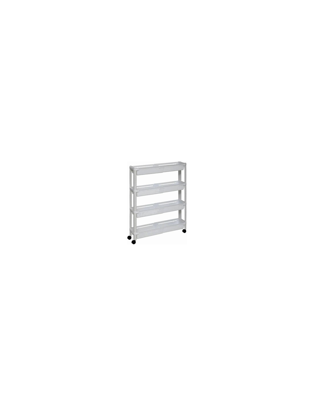 Carrello 4 Ripiani Bianco, Dimensioni 37,5x15x79 cm, con Ruote e Spazio Ottimizzato
