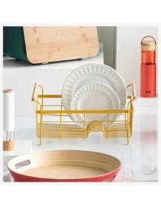 Scolapiatti Modern Color Bianco, Organizzatore Cucina 43x32x18,5 cm, Scolapiatti Elegante, Accessori Cucina
