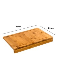 Tagliere in Bambù con Bordo, 35x24x4 cm, Tagliere Cucina Resistente e Naturale