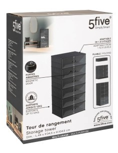 Armadietto Modulare Pieghevole, 6 Livelli, 46x36x19,75 cm – Organizzazione Salvaspazio