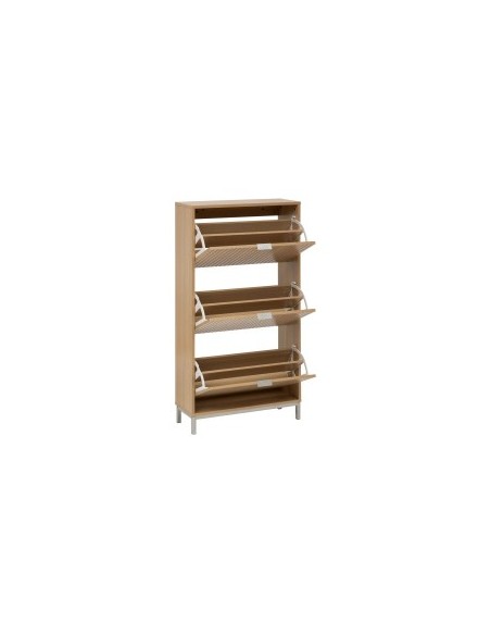 Scarpiera 3 Cassetti in Legno 63x24x131,5 cm, Pratica e Spaziosa per Organizzare le Scarpe