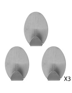 Set di 3 Ganci Inox, Ganci in Ferro per Parete, Organizzazione e Decorazione