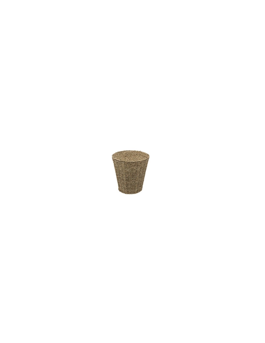 Cestino per il bagno in Erba Marina 9L, Contenimento 3L, Colore Marrone, Diametro 26,5 cm, Altezza 30,5 cm