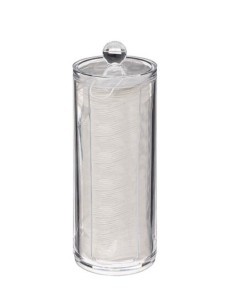 Dispenser 80 Dischetti Cotone, Design Compatto, Altezza 20 cm, Leggero, Materiale Resistente