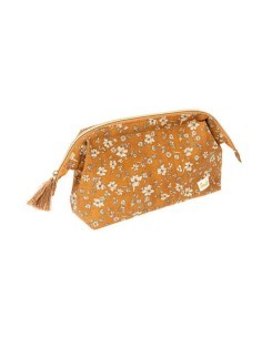 Trousse in Cotone, Elegante e Naturale, 24x10x14cm, Ideale per Organizzare Cosmetici e Accessori